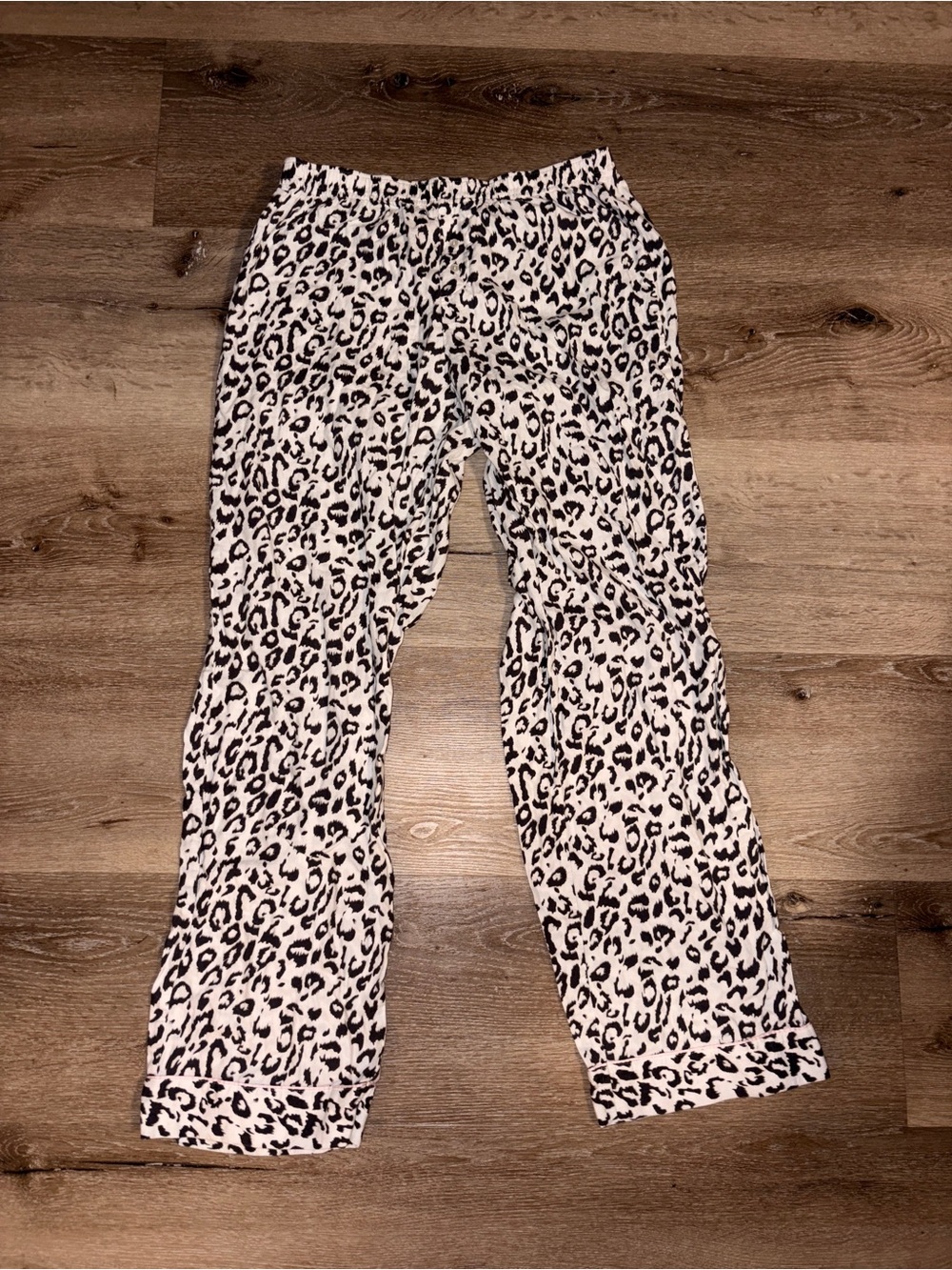 Victoria's Secret Black and White Leopard Print Pajama Pants